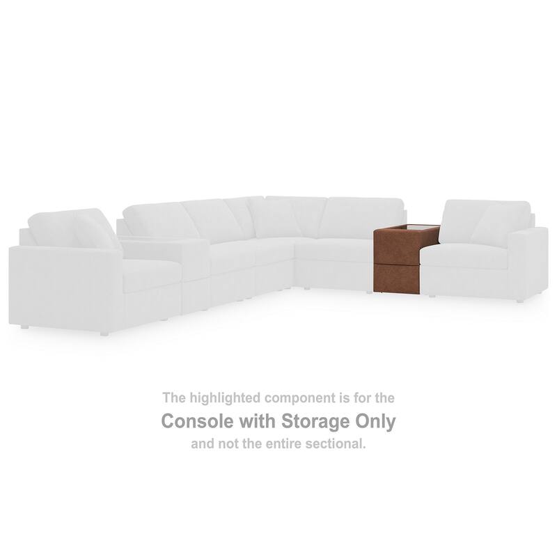 Signature Design by Ashley Modmax Orange 7-Piece Sectional with Storage Console - 138"W x 86"D x 36"H