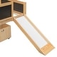 preview thumbnail 17 of 17, Climbing Frame & Rope Design Loft Bed with Slide and Double-sided Chalkboard, Twin size, Natural