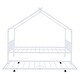 preview thumbnail 30 of 28, Full Size Metal House Bed with Twin Size Trundle