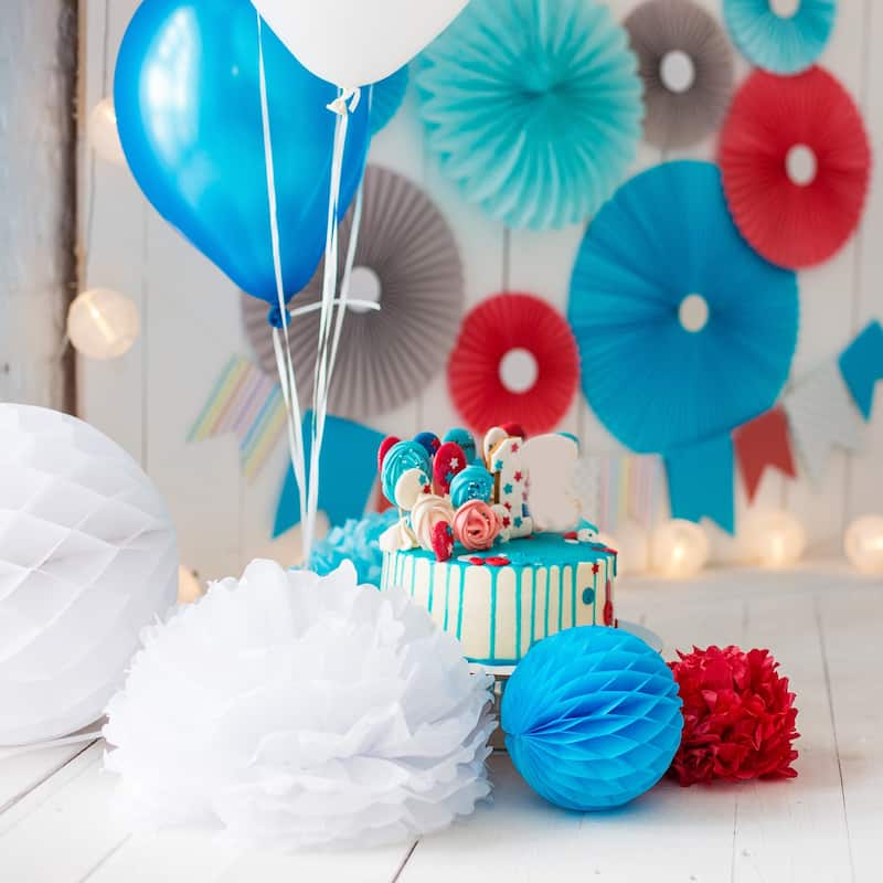 10Pcs Tissue Pom Poms Paper Flowers Ball Party Wedding Decor