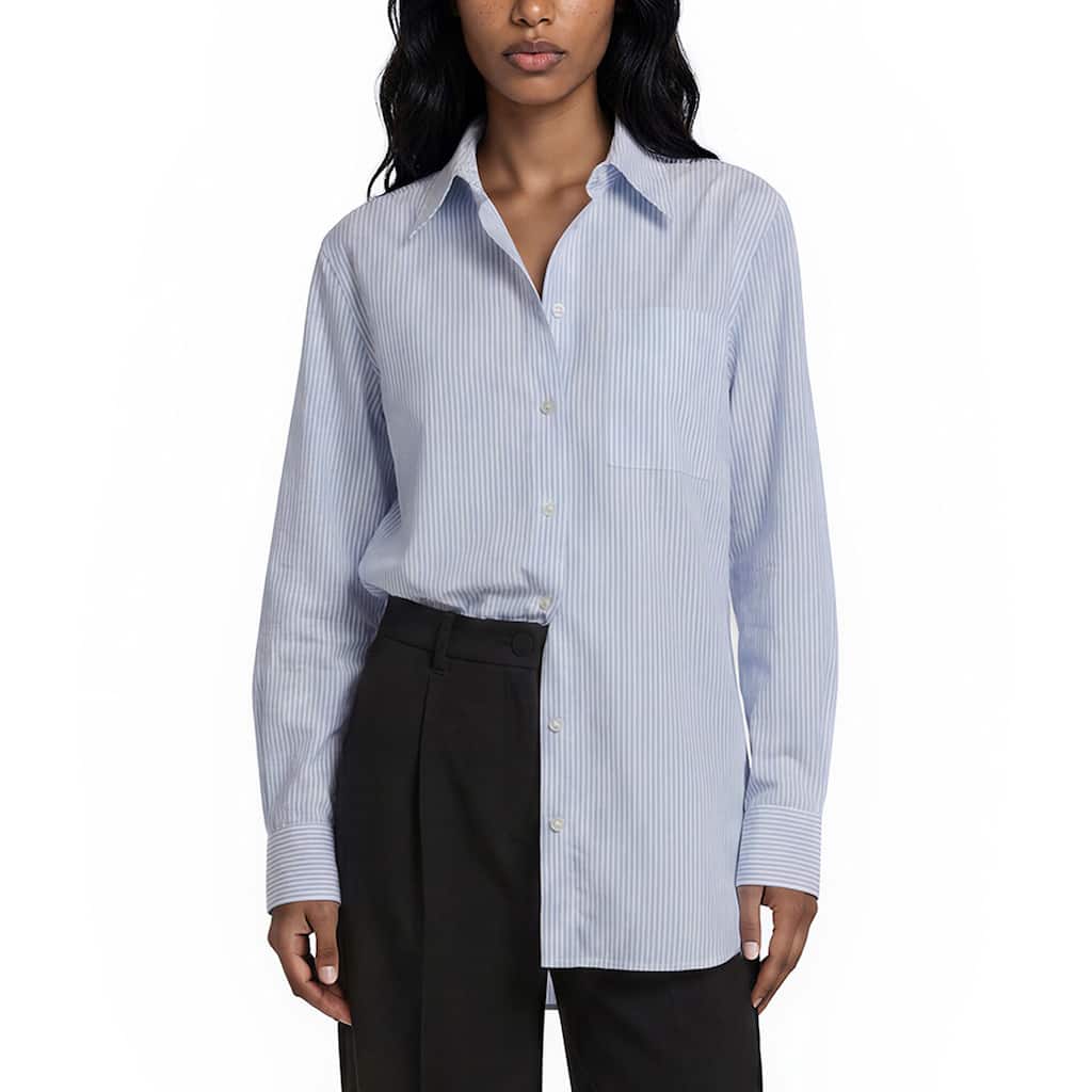 Bottega Veneta Curved Shape Stripped Poplin Shirt
