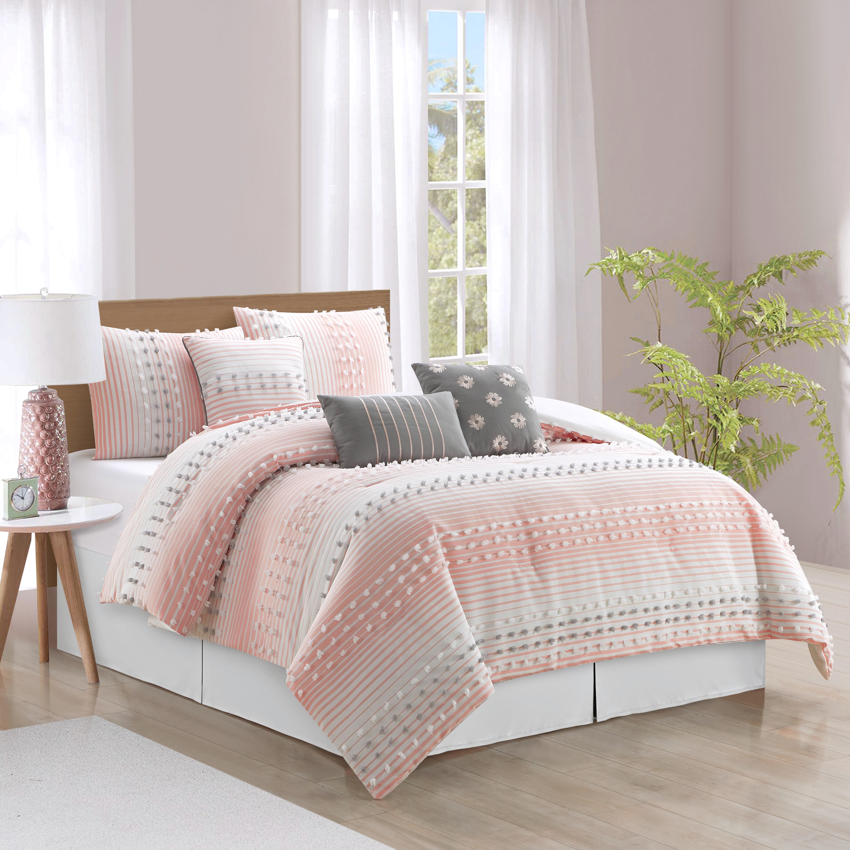 Nanshing Jessy Modern Striped 7 Piece Comforter Set - On Sale