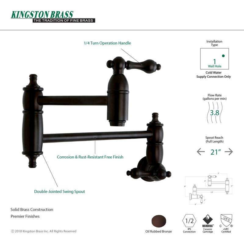 Restoration Wall Mount Pot Filler Kitchen Faucet