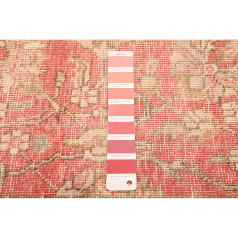 ECARPETGALLERY Hand-knotted Antalya Vintage Light Red Wool Rug - 9'10 x 13'1