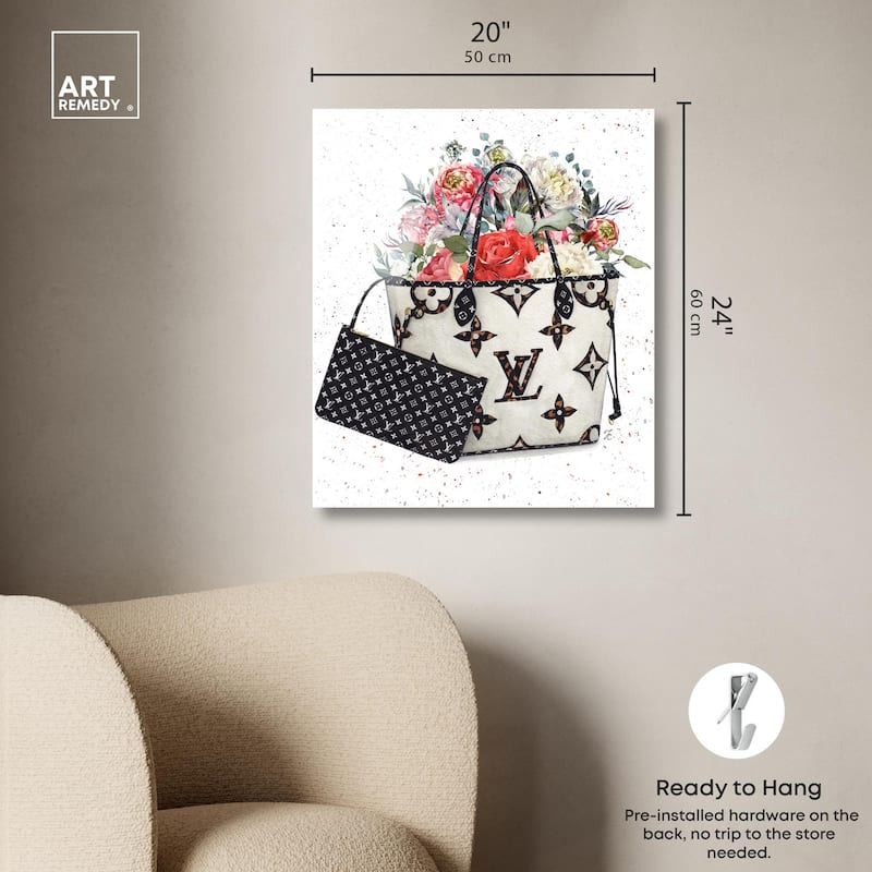 Floral Summer Bag Acrylic by Art Remedy, Ready to Hang