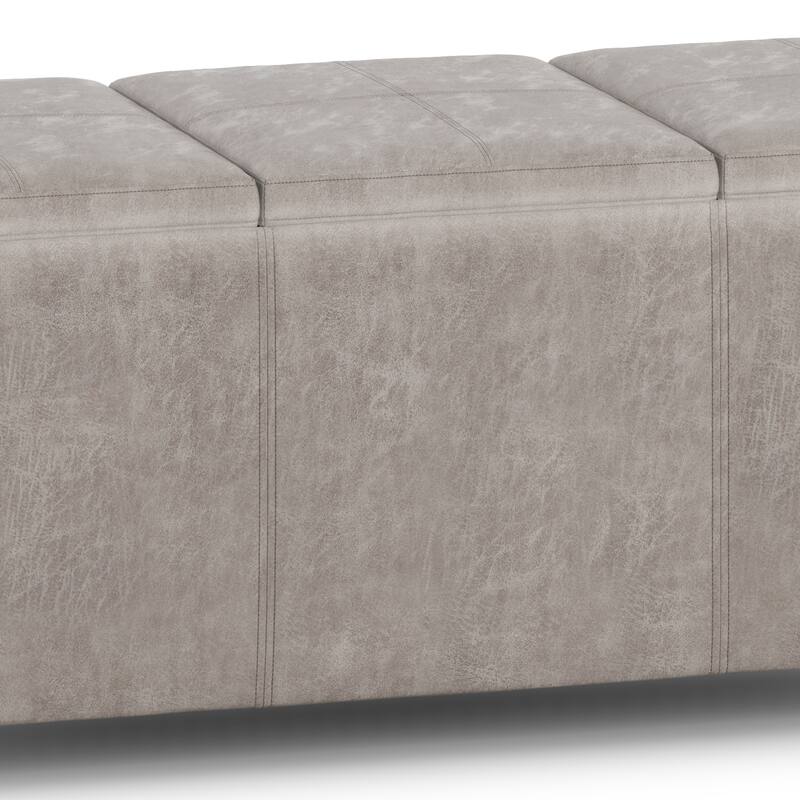 WYNDENHALL Franklin 42-in. Wide Contemporary Rectangular Storage Ottoman