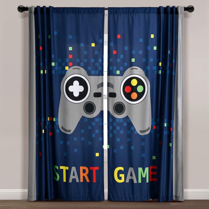 Lush Decor Video Games Window Curtain Panels Set - 84" x 52"