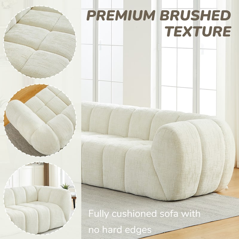 86.5" 3-Seater Chenille Pure Foam Sofa