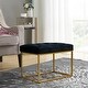 preview thumbnail 18 of 74, Upholstered Tufted Velvet Ottoman, Modern End of Bed Bench with Golden Metal Frame, Entryway Footrest Stool Black