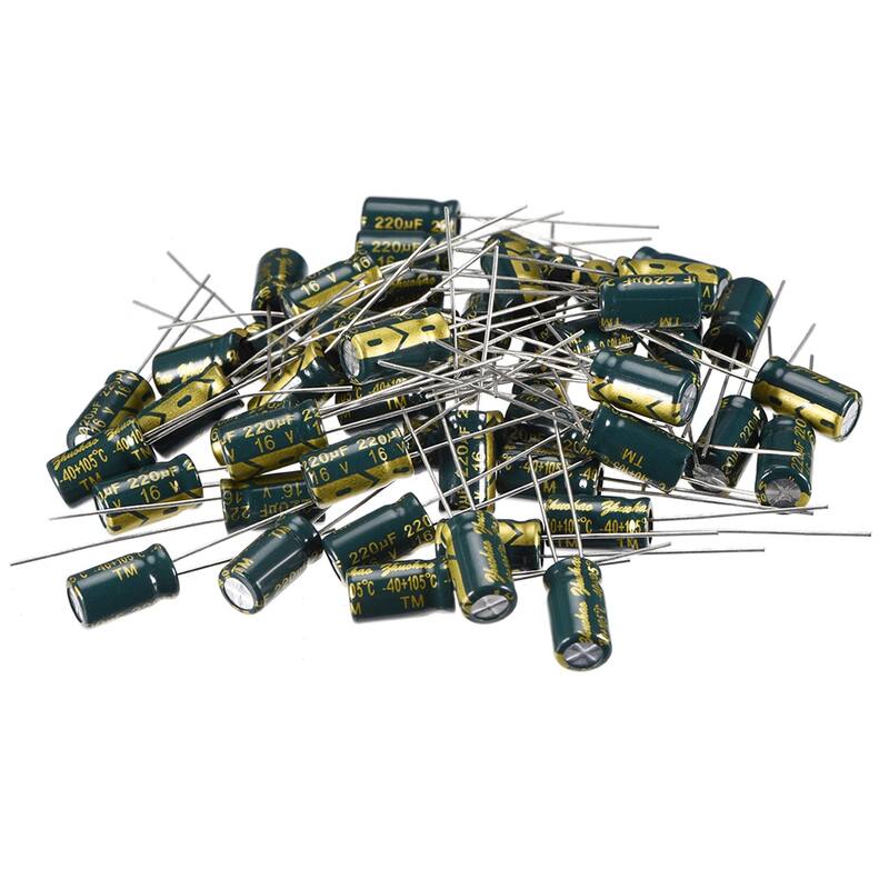 Aluminum Radial Electrolytic Capacitor Low ESR Green 220uF 16V 6.3x11mm 50pcs - 220uF 16V 6.3x11 50pcs