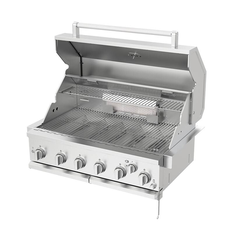 Spire Premium Built-in 6-Burner Propane Grill Head with Rear Burner