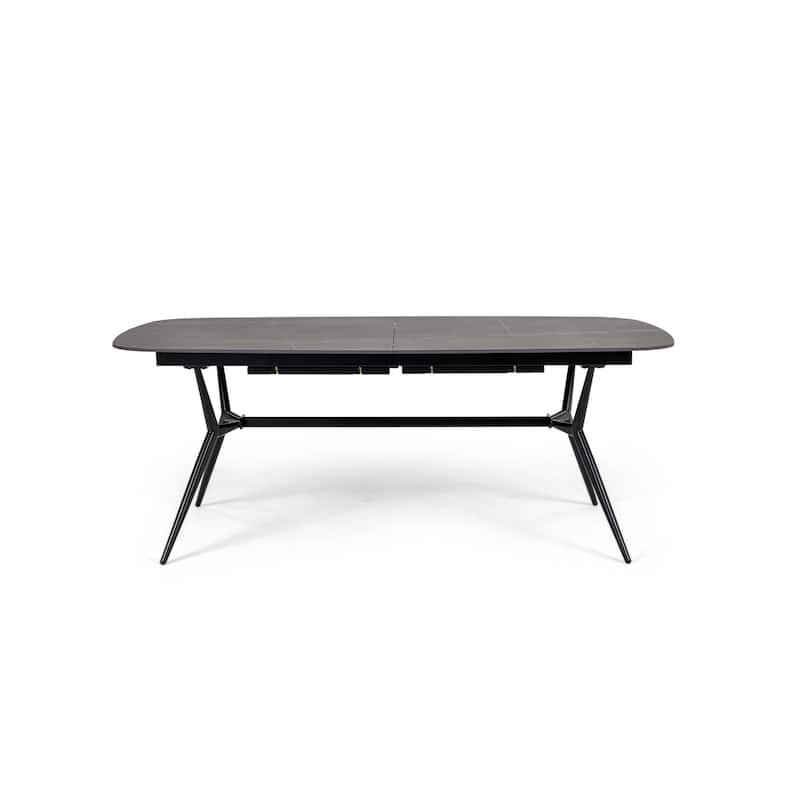 Cid Julie Dining Table, 79-118 Inch Extendable Black Ash Ceramic Top