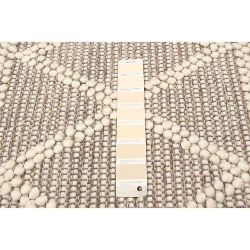ECARPETGALLERY Braid weave Sienna Cream Wool Rug - 5'1 x 7'11
