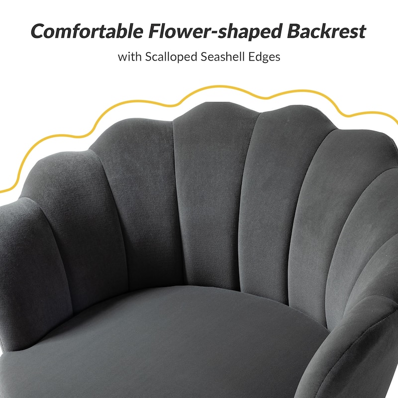 Xabier Cute Modern Upholstered Barrel Chair Accent Chair with Tufted Back by HULALA HOME