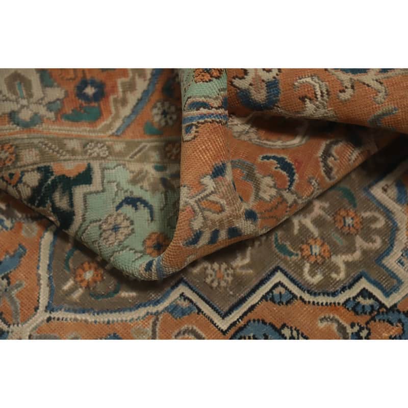 Hand Knotted Oriental 100% Wool Carpet Traditional Floral Oranges & Rust Tabriz Area Rug - 6' 0'' X 4' 6''