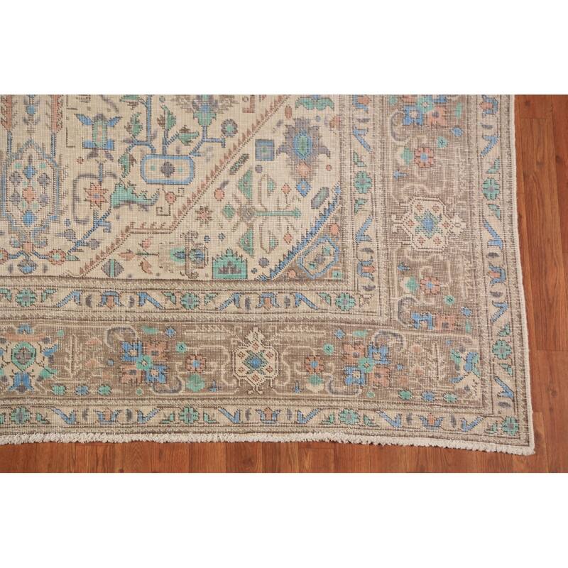 Geometric Tabriz Persian Area Rug Handmade Traditional Wool Carpet - 7'10"x 11'1"