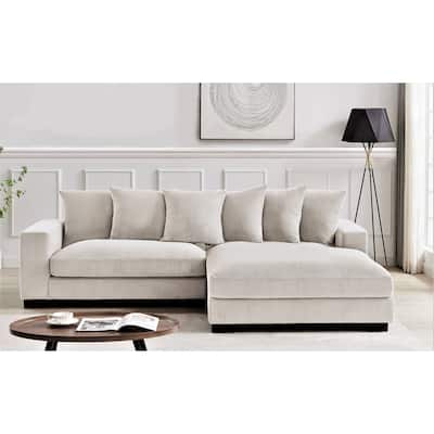 Us Pride Furniture Payan 102.4" Wide Corduroy L-Shape Sectional Sofa