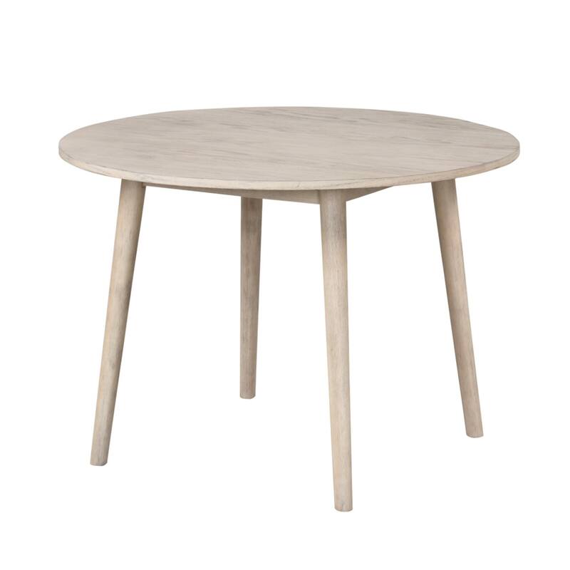Round Wooden Dining Table with Shaker Legs - Natural Oak
