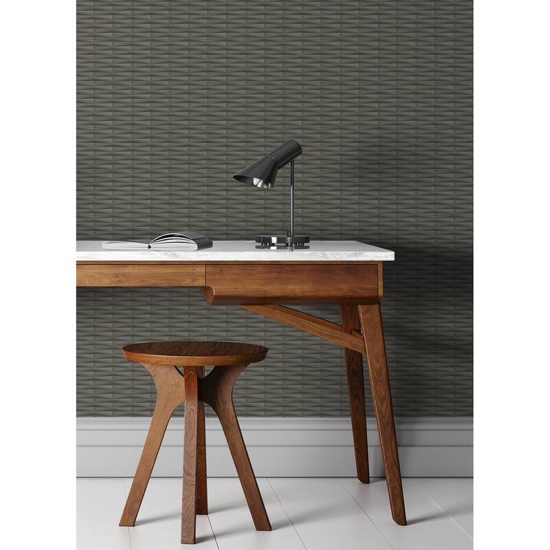 A-Street Prints Gator Brown Geometric Stripe Wallpaper