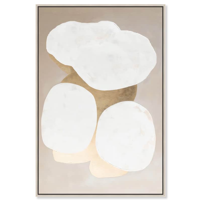 Stacked Stones II Canvas by Art Remedy - 30" x 45" - Silver