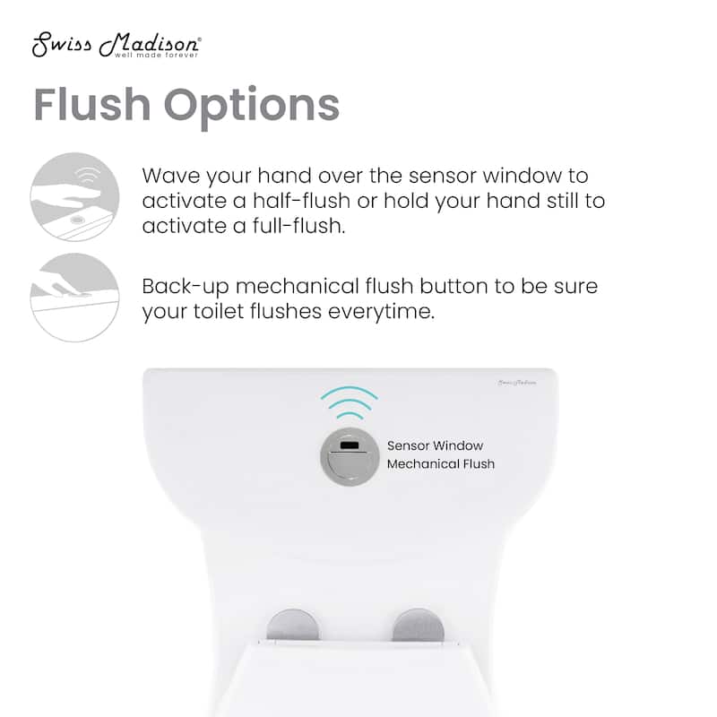 Besanon One Piece Elongated Toilet With Touchless Retrofit Dual Flush 1.1/1.6 Gpf - 27.75" x 15.55" 28.4"