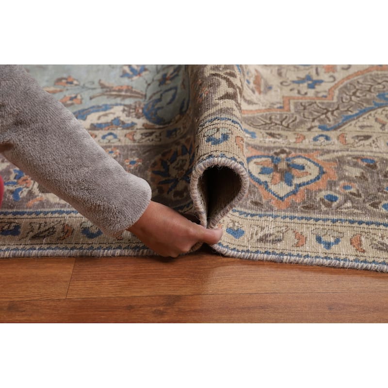 Blue Medallion Tabriz Persian Rug Oriental Handmade Wool Carpet - 9'7"x 11'9"