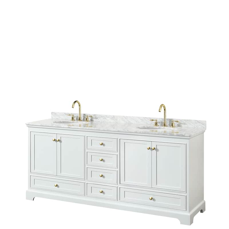 Deborah 80-inch Double Vanity, Oval Sinks, No Mirrors