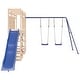 preview thumbnail 3 of 19, vidaXL Swing Set Outdoor Backyard Wooden Playground Equipment for Kids Age 3-8