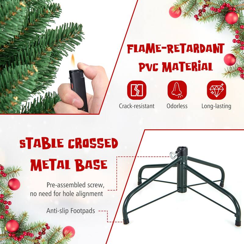 Gymax 5 FT Pencil Christmas Tree w/295 Memory Wire Branch Tips 110 LED - See Details