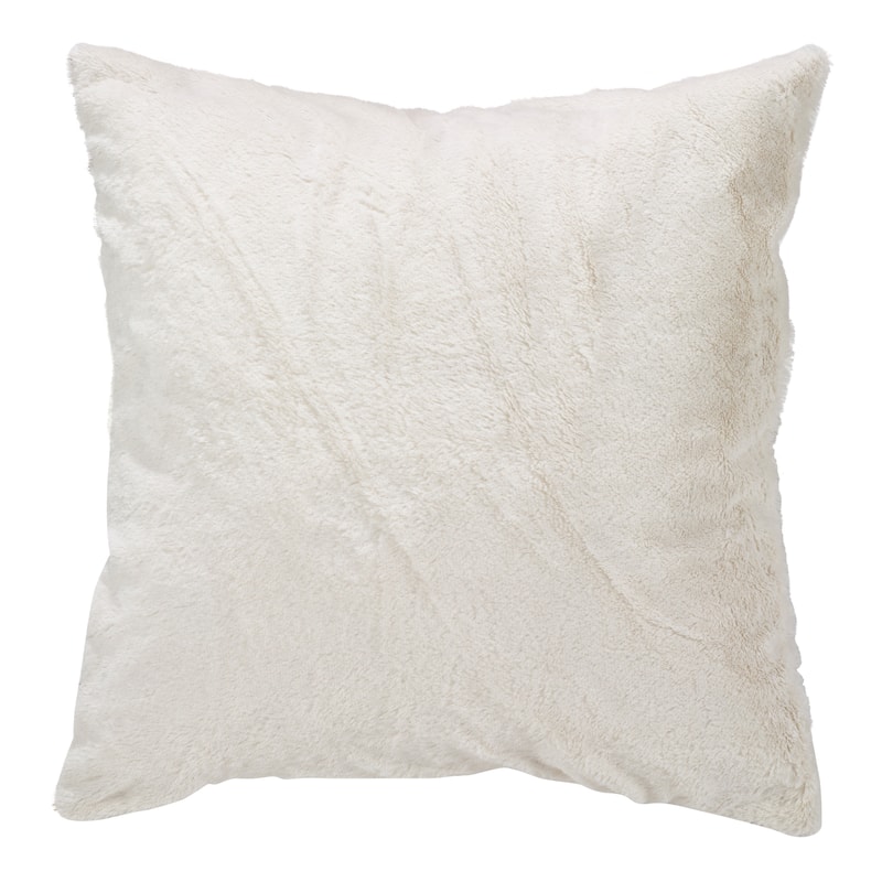 Faux Fur With Brushed Metallic Foil Print Down Filled Throw Pillow