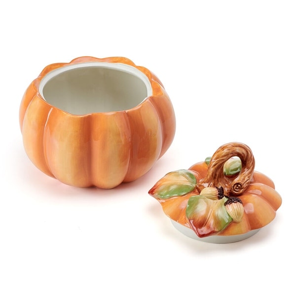Fitz and Floyd Fall Harvest Pumpkin Cookie Jar, 8 Inch - On Sale