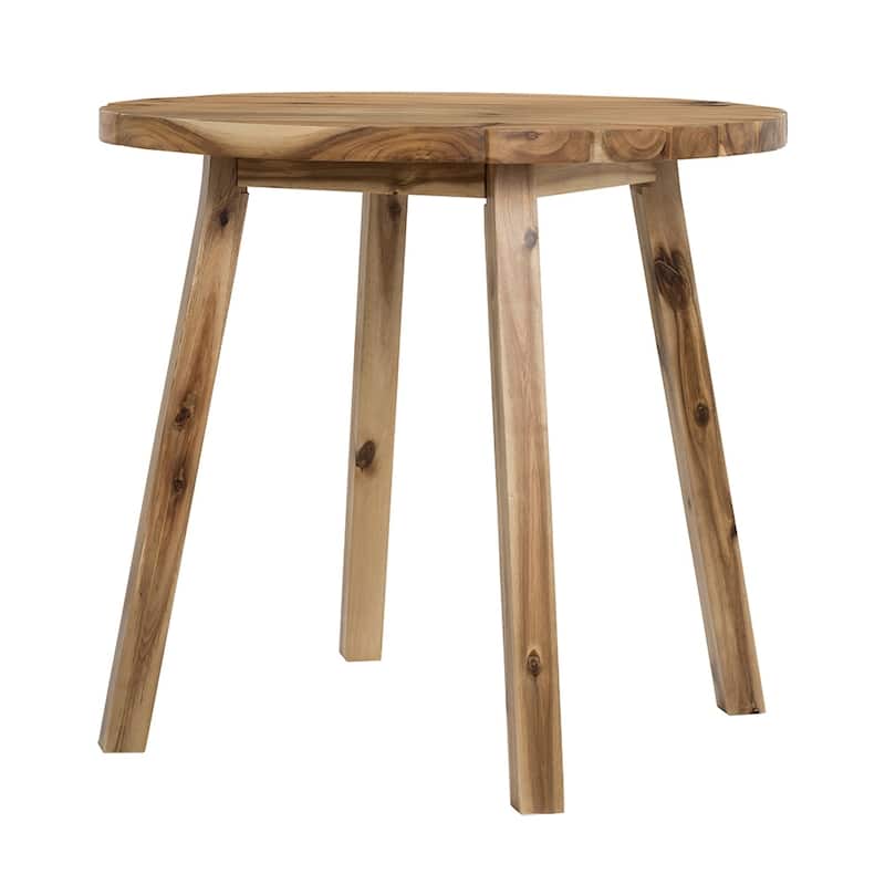 GDFStudio - Durable Solid Acacia Wood Coffee Table - Natural Wood+Brown - 34.6"