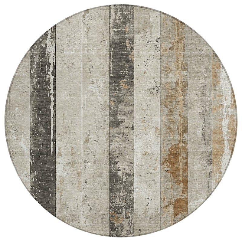 HomeRoots Striped Transitional Rectangle Outdoor Rug