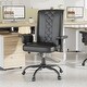 preview thumbnail 9 of 14, 45° Rotating Armrests Executive Office Chair Adjustable Height High Backrest with 90°-130° Recline PU Leather & Nail Head Trim