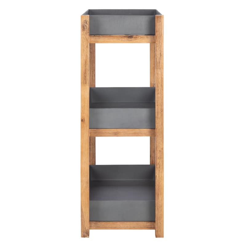 SAFAVIEH Outdoor Jaycie 3-Tier Shelf - 31.4" W x 13.7" L x 38.5" H - 31Wx14Dx39H