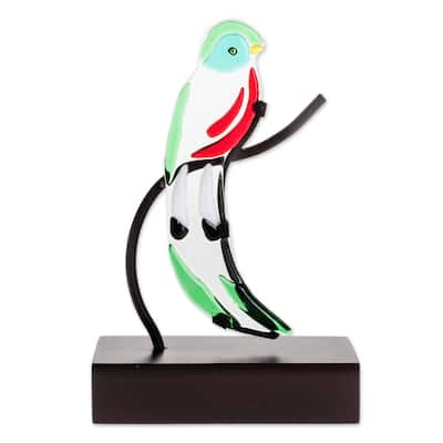 Handmade Quetzal Art glass sculpture (Guatemala)