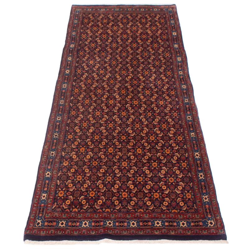 ECARPETGALLERY Hand-knotted Andelz Navy Wool Rug - 3'3 x 9'10