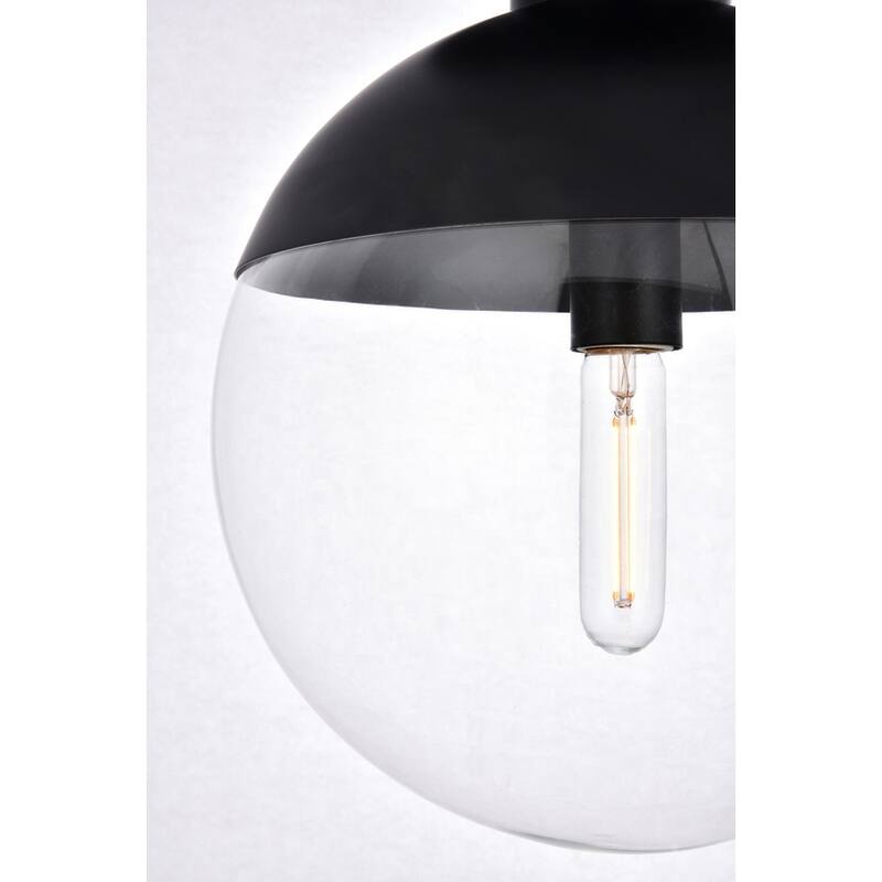 Mid-century Modern 1-light Flush Mount with Glass Orb Shade - N/A