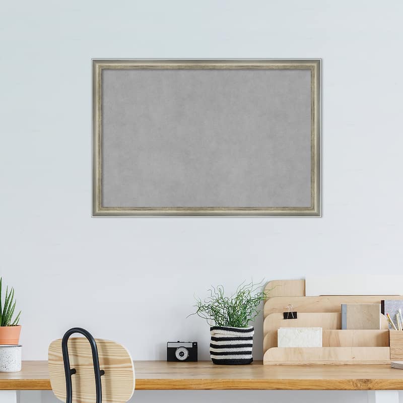 Amanti Art Salon Scoop Silver Framed Magnetic Board
