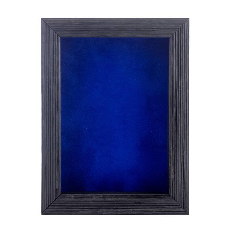 20x30 Shadow Box Frame Barnwood Black Wood | With a 1" Usable Display Depth | Includes a Royal Blue Real Suede Texture Acid-Free