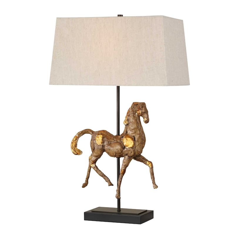 Gracewood Hollow Iron Gold Horse Table Lamp