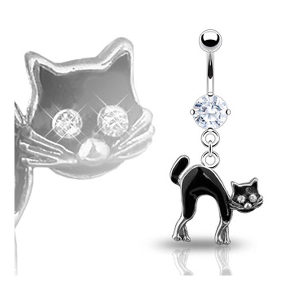 Shop Navel Belly Button Ring With Round Prong Black Cat 14ga 3 8 Long Sold Ind Free Shipping On Orders Over 45 Overstock 11938917