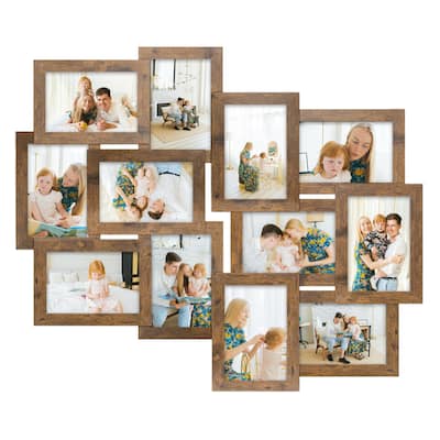 HELLO LAURA Modern Stylish 12-Opening Puzzle Photo Collage Wall Frame
