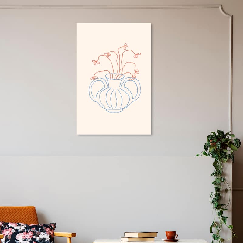 Wynwood Studio Canvas Floral and Botanical Simple Dry Flowers Pink and Light Pink Modern & Contemporary Wall Art Canvas Print - 30 x 20