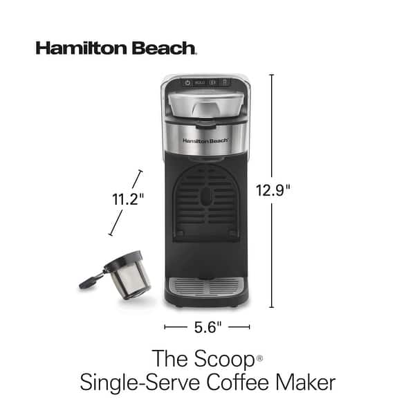 Hamilton Beach The Scoop Single-Serve Stainless Steel Coffee Maker with Removable Reservoir