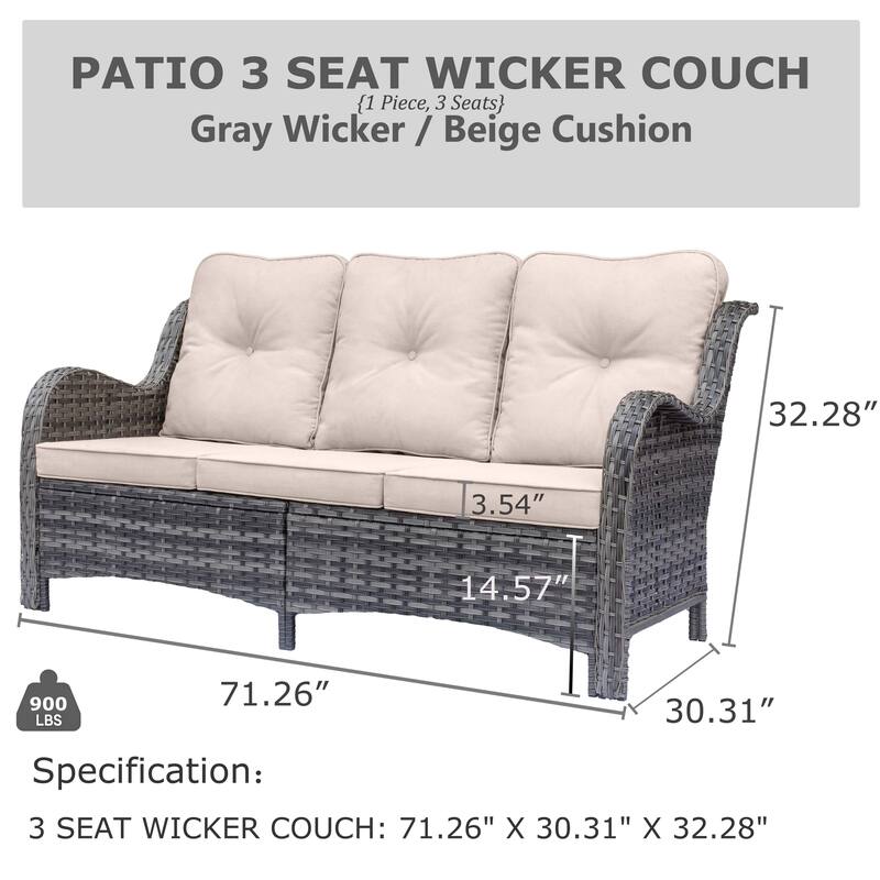 Outdoor Patio Furniture Set-Wicker Patio Conversation Swivel Chair Set