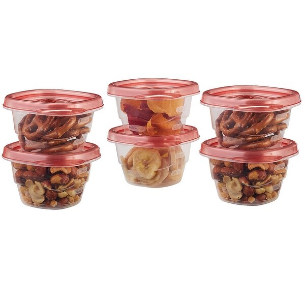 Rubbermaid TakeAlongs Food Storage Container, Chili Red, 0.5 Cup, 6-Count - N/A