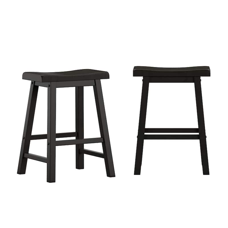 Cadiz Saddle Seat 24" Counter Height Backless Stools (Set of 2) - Stool - Charcoal