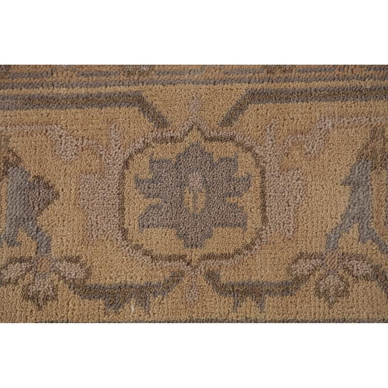 Gray Oushak Indian Area Rug Handmade Wool Carpet - 8'0"x 9'11"