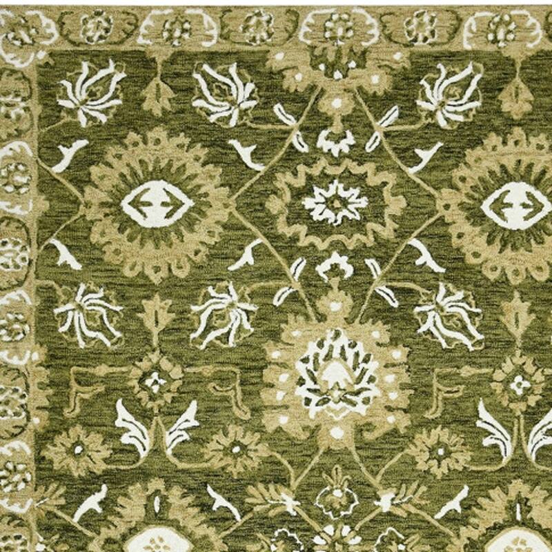 HomeRoots Floral Medallion Traditional Rectangle Area Rug